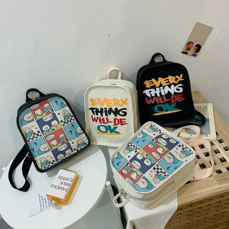 Женский рюкзак новые модные женские милые холщовые Мультяшные рюкзаки с