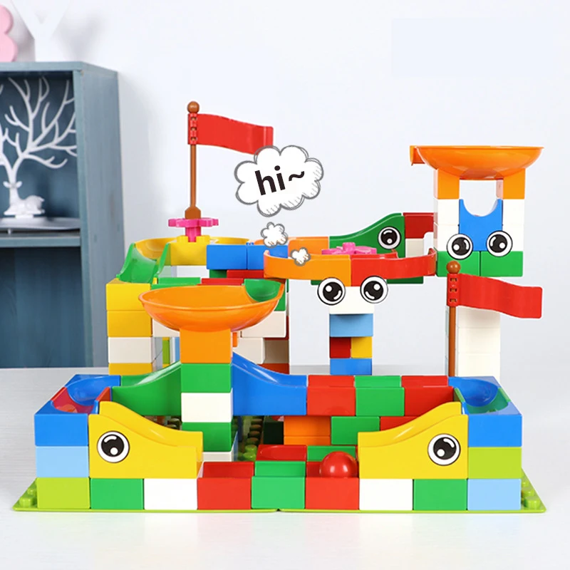 Строительные блоки 88-264 шт. мраморные гоночные компактные с брендовыми блоками DIY