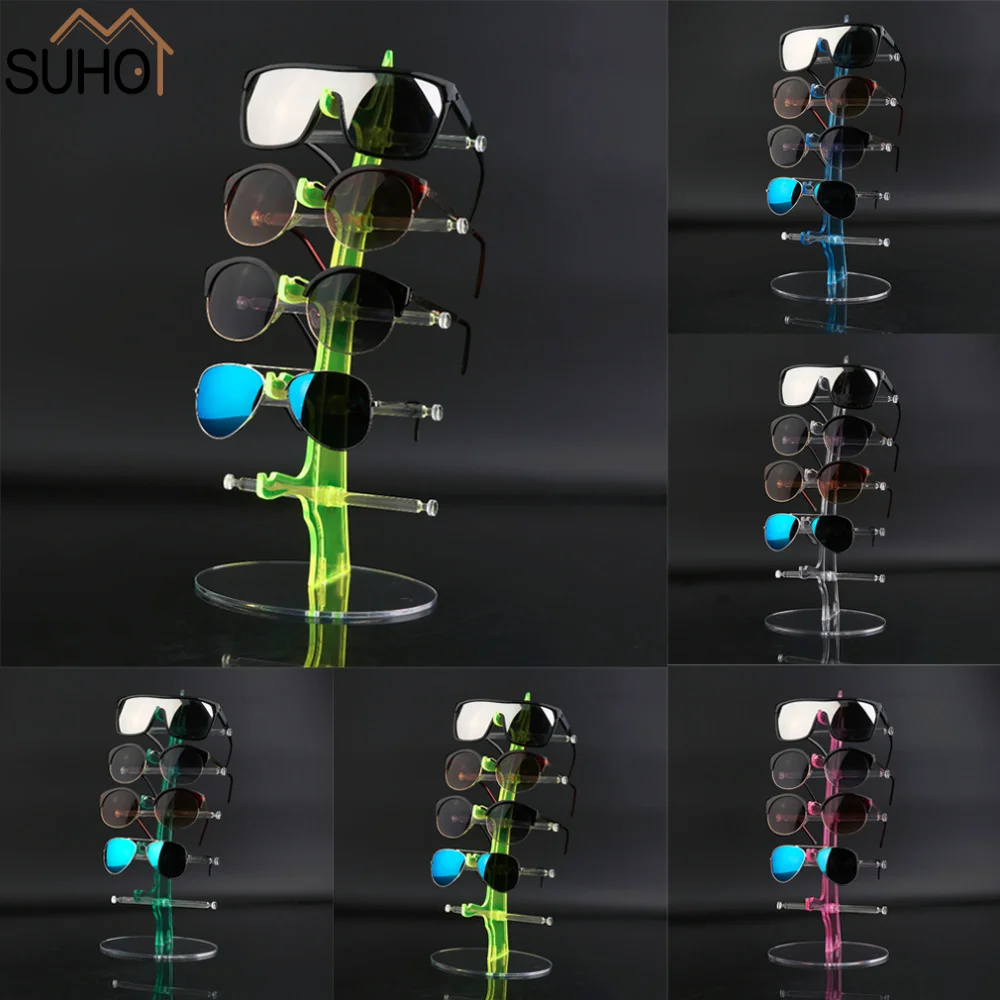 

5Pair Fashion Sunglasses Glasses Fashion Acrylic Show Rack Counter Eyeglasses Display Stand Holder Racks Transparent Organizer