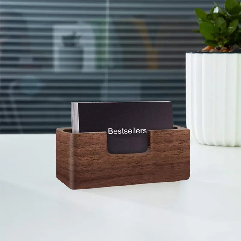 

2021 New Professional wooden business card holder, desk card holder, convenient and durable