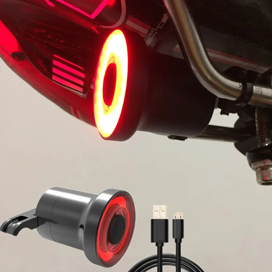 Умный Перезаряжаемый USB задний фонарь для велосипеда интеллектуальный