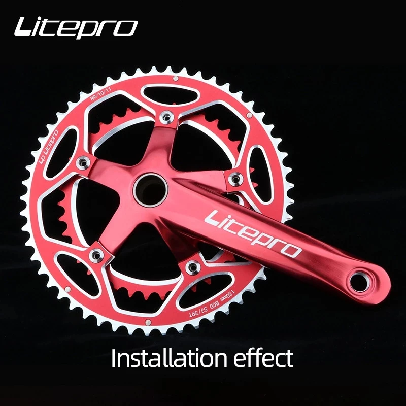 Litepro 130BCD 53t -39t Bicycle Chainring Double Round Aluminum Alloy Dual Chain Ring for Road / Folding Bike 9 10 11 speeds | Спорт и