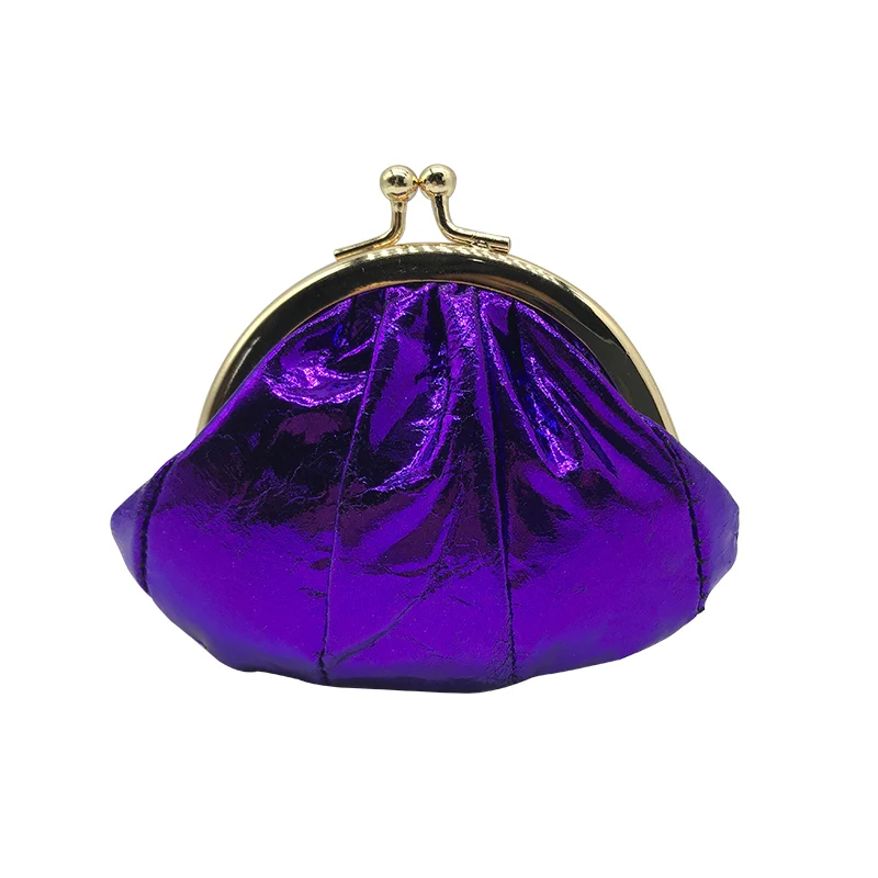 010 shiny purple BELLO TUTTI кошелек из натуральной кожи с металлической застежкой маленький кошелек для женщин маленький кошелек из овечьей кожи держатель для ключей мини-сумка - Цвет: 010 shiny purple