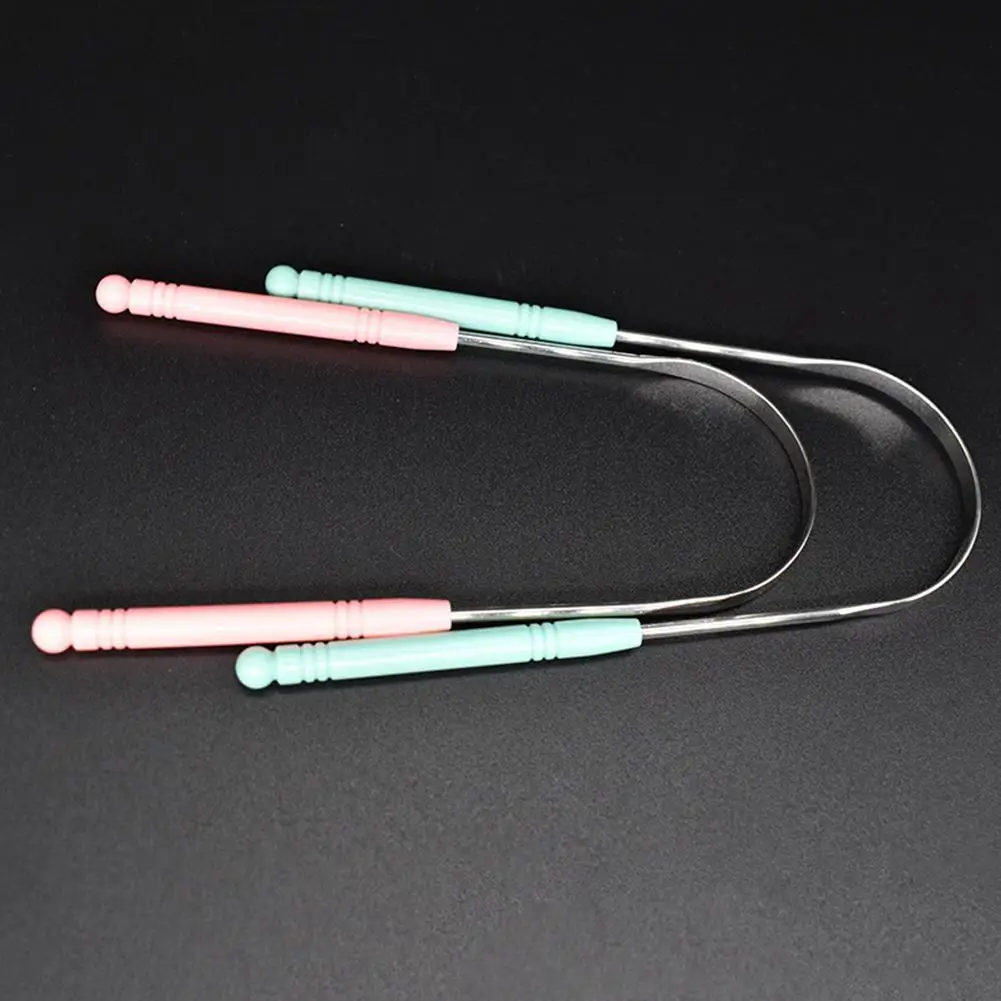 

1PC Tongue Scraper Steel Oral Tongue Cleaner High Tongue Brush Oral Hygiene Quality Toothbrush F5G9