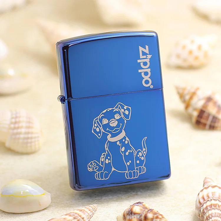 Оригинальная зажигалка Zippo медная ветрозащитная синяя зеркальная керосиновая