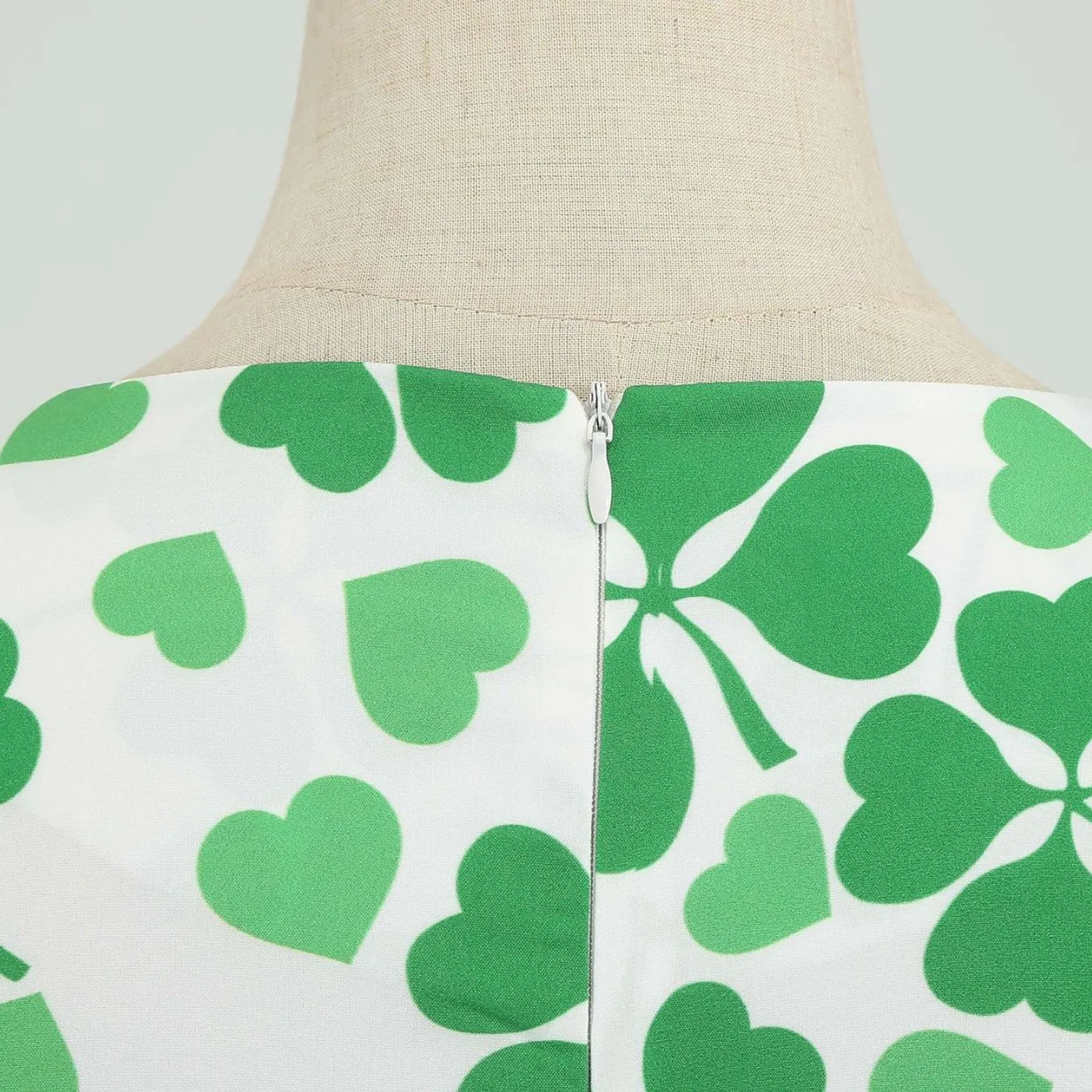 Женская обувь в ретро стиле с О образным вырезом узором клевера короткими