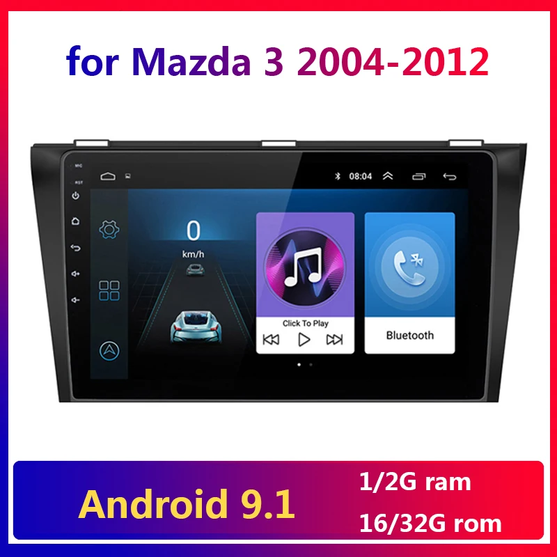 Автомагнитола 9 дюймов Android 1 2 din GPS стерео Wi-Fi для Mazda 3 2004 2005 2006 2007 2008 2009 2010 2011 2012 |