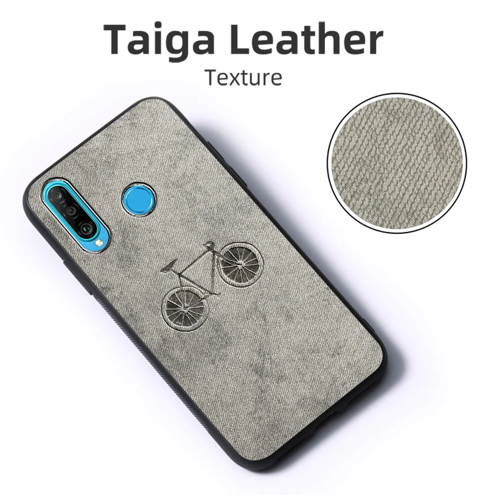 

Luxury Fabric Cloth Phone Case For Huawei P30 Lite Cases P20 Lite P40 Pro Plus P10 P Smart 2021 Z 2019 2018 P8 Lite Cases Cover