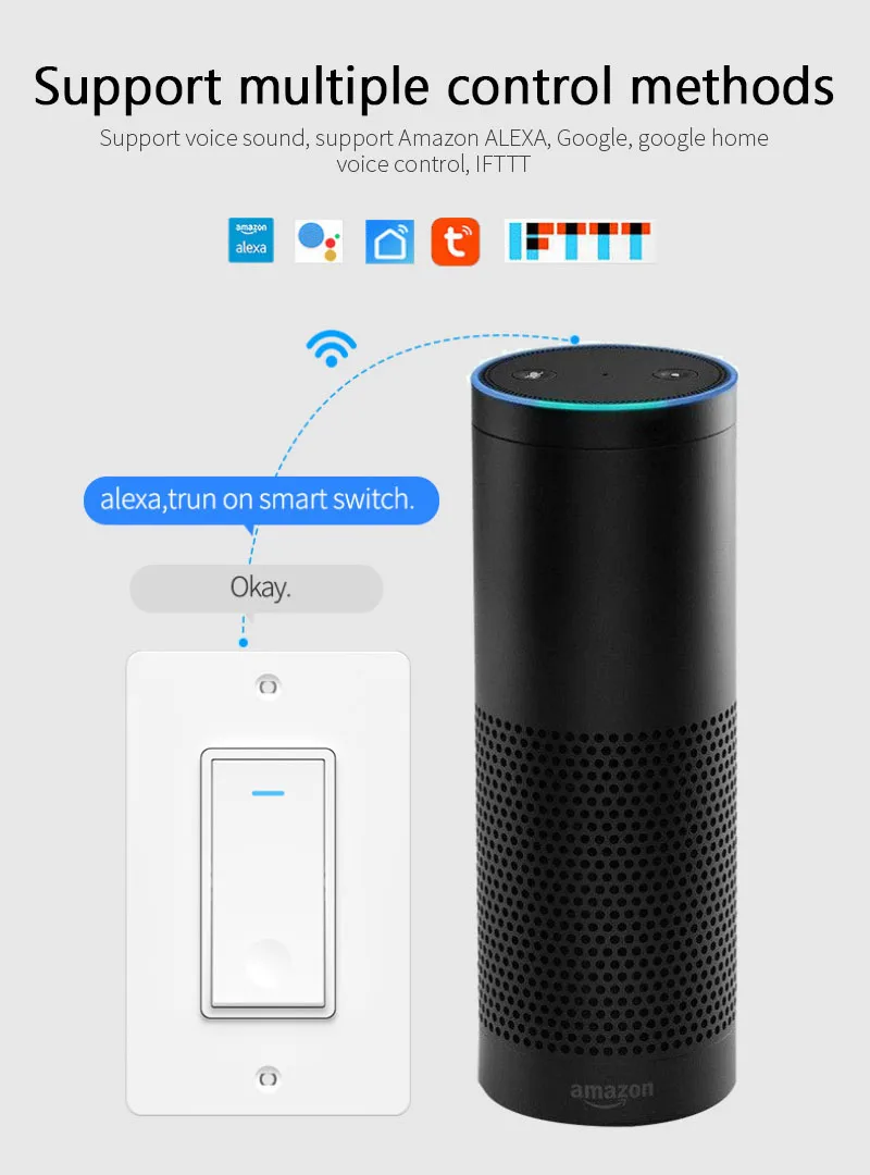 

Smart Life Push Button Light Switch Single Living Line Tuya APP Remote Control Voice Control Timer Works With Alexa