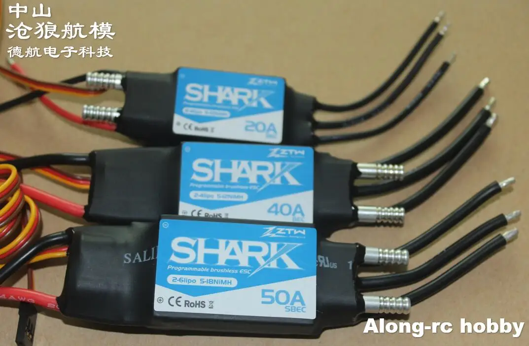 

ZTW Shark 20A 40A 50A 60A 70A 80A водонепроницаемый бесщеточный CW/CCW ESC для лодок с системой водяного охлаждения радиоуправляемая лодка модель водный само...