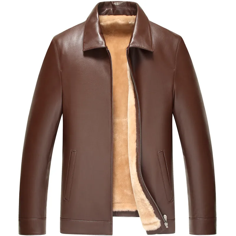 

Mens Genuine Sheepskin Leather Winter Jacket Men Natural Wool Coats Real Mink Fur Collar Jackets YC1993 MY771