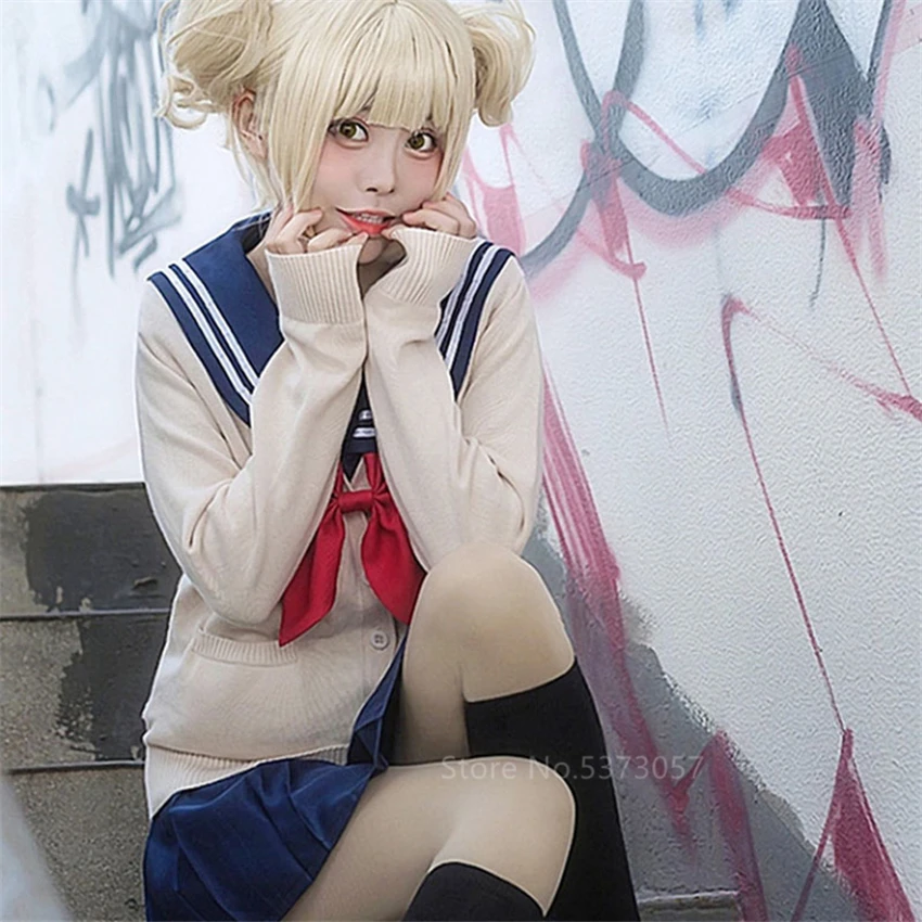 

2022 Girls Cosplay Himiko Toga Sailor Uniform High School Sweatshirts Cardigan Nylon Halloween Costumes For Women Carnival Party