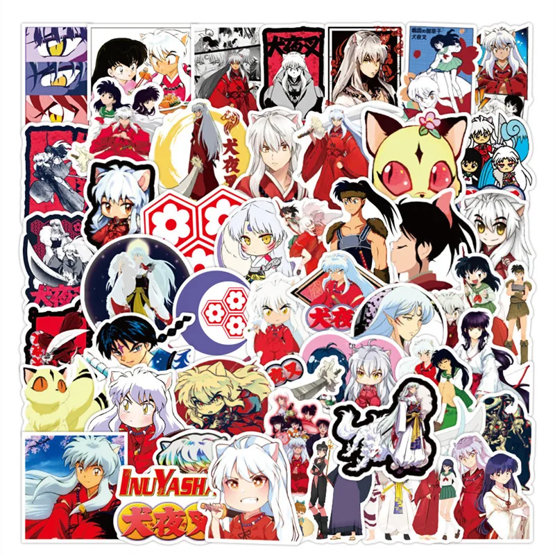 

50PCS Japanese Anime Inuyasha Cartoon Graffiti Stickers Laptop Notebook Skateboard Computer Luggage Decal Sticker Children Toy