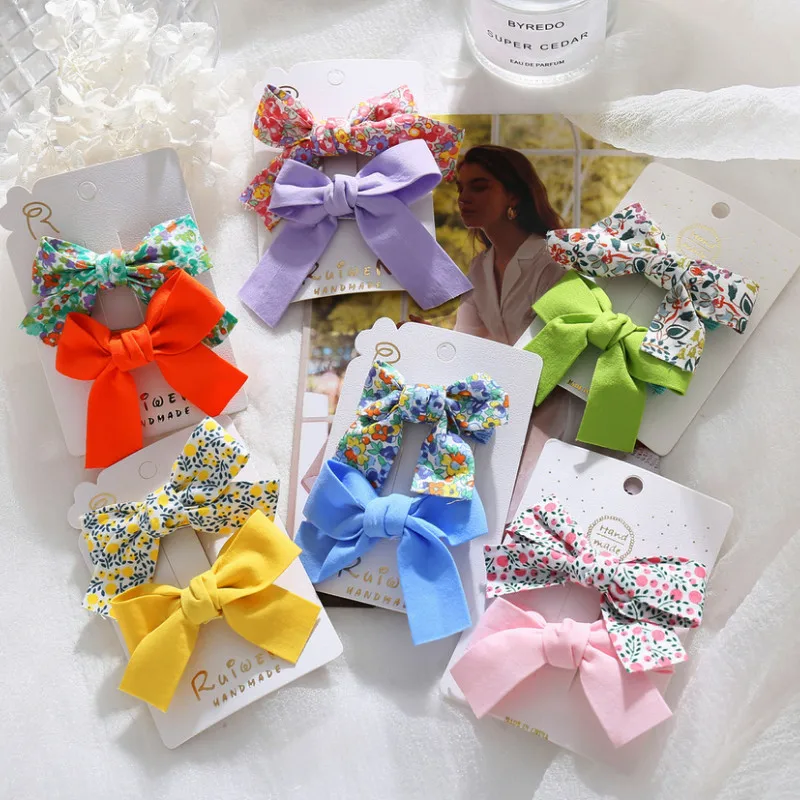 

Duckbill Clip Cute Floral Bowknot Hairpin 2Pcs/set Headwear Kids Beautiful Hair Accessories