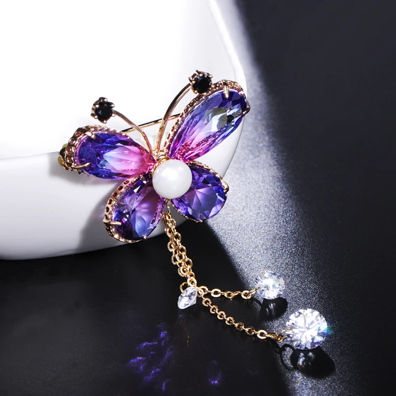 

Amazing Price Shiny Cubic Zircon Brooches For Women Men Copper Flower Figure Animal Cat Butterfly Brooch Suit Lapel Pins Gifts