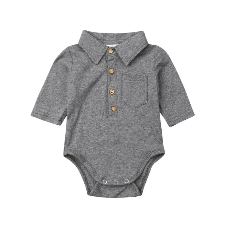 Pudcoco Baby Boys Clothes Formal Cotton Bodysuit Half Sleeve Buttons Up Shirts Summer Toddler Infant One Piece Outfits 1-2Y |