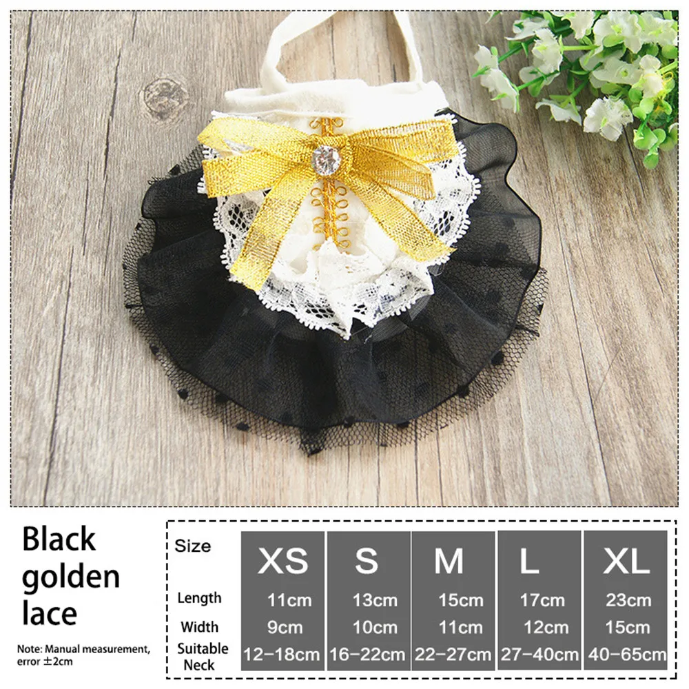 Черное золото кружева кошка собака слюнявчик полотенце собачий ошейник Xia Chai