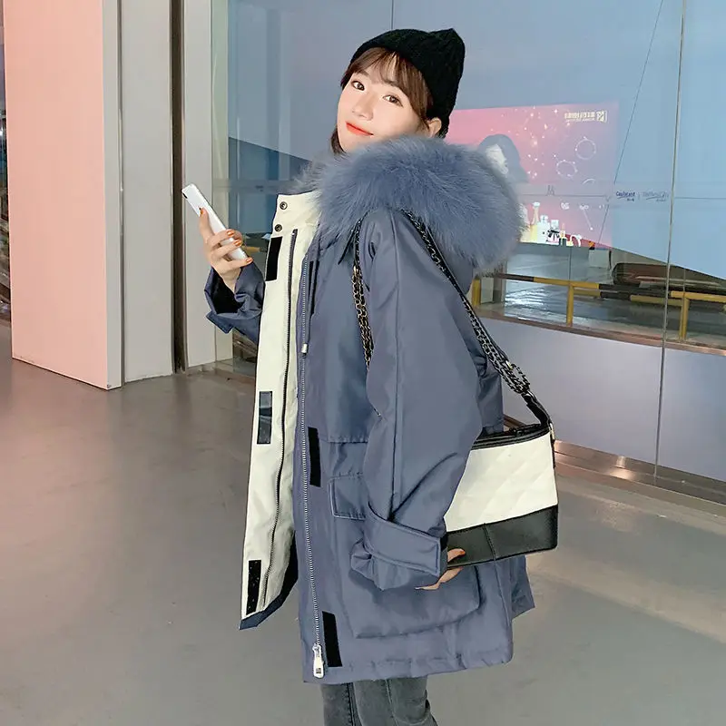 

Женская Стеганая куртка средней длины Parker, зимняя свободная и толстая пуховая куртка для женщин, 2020