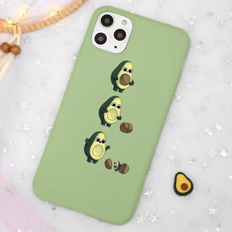 

cute cartoon Avocado Phone Case Candy Color for iPhone 11 12 mini pro XS MAX 8 7 6 6S Plus X SE 2020 XR