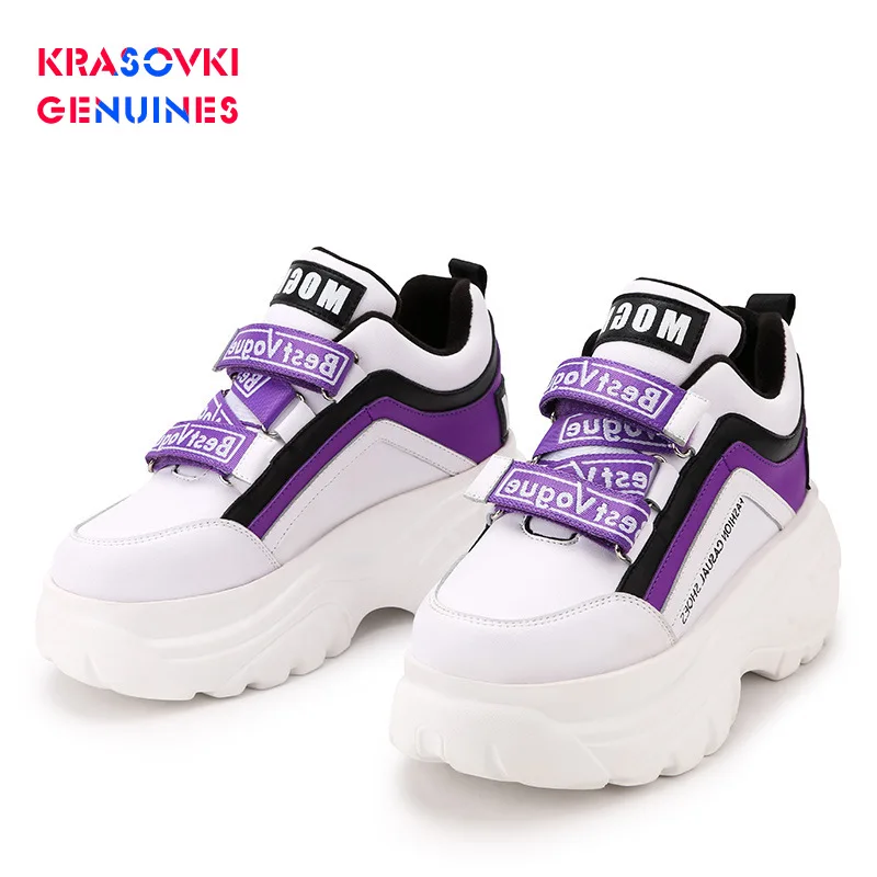 Krasovki/женские кроссовки из натуральной кожи Сезон Зима Прямая поставка Модная