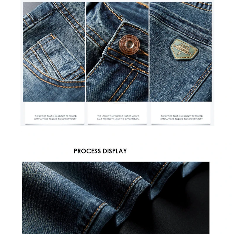 2021 Fall Men's Clothing Jeans Trend Mid-waist Pure Cotton Lightweight Business Casual Loose Stretch Straight Pants Mens Jeans