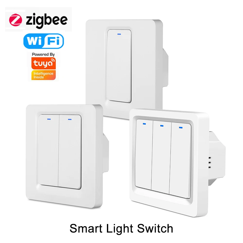 

Smart Life Tuya WiFi ZigBee Smart Light Switch Wall Push Button Switch Alexa Google Home IFTTT Voice Control No Neutral Required