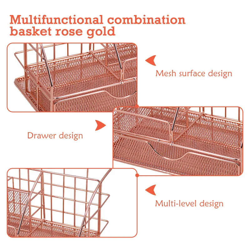 

Iron Art Storage Box Simple Desktop Cosmetic Document Stationary Holder For Bedroom Study Living Room Table Container Organizer