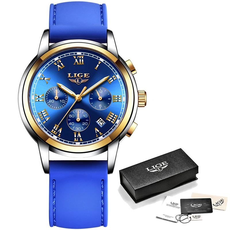 2020 ультра тонкие мужские часы LIGE Модные Военные Роскошные Спортивные кварцевые с