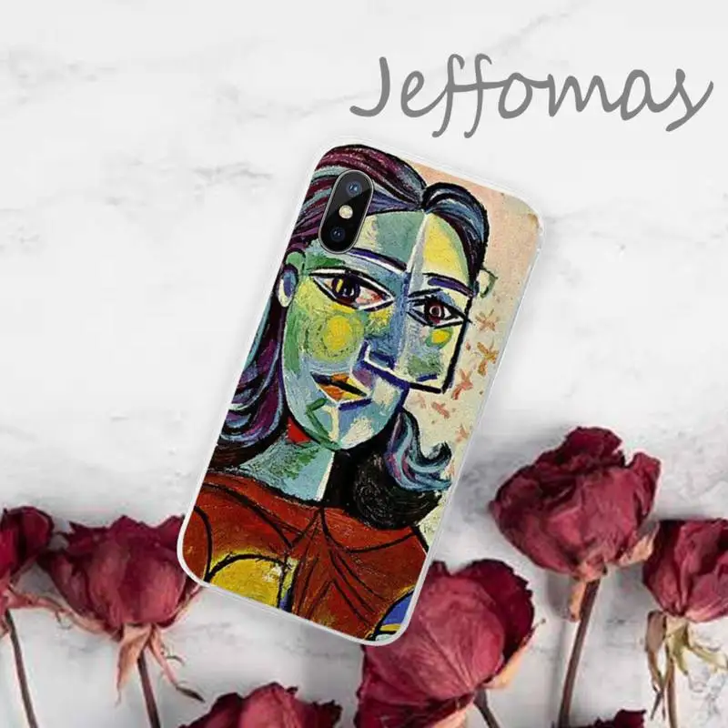 

Picasso abstract Art painting Phone Case Transparent for iPhone 11 12 mini pro XS MAX 8 7 6 6S Plus X 5S SE 2020 XR