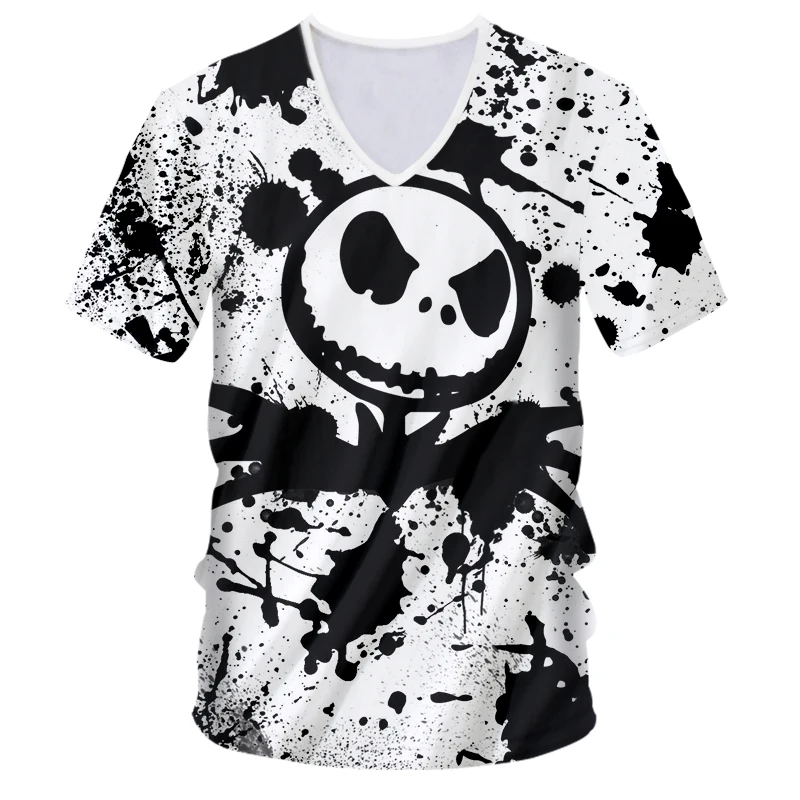 

Футболка IFPD мужская с V-образным вырезом, Повседневная дышащая смешная рубашка с принтом черепа, цвет черный/белый, европейские/американски...