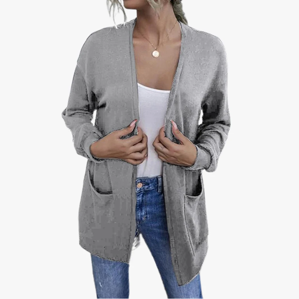 

Autumn 2021 Woman Clothes Solid Color Sweater Women Open Front Cardigan Casual Long Sleeve Autumn Jacket Sweaters Coat Tops