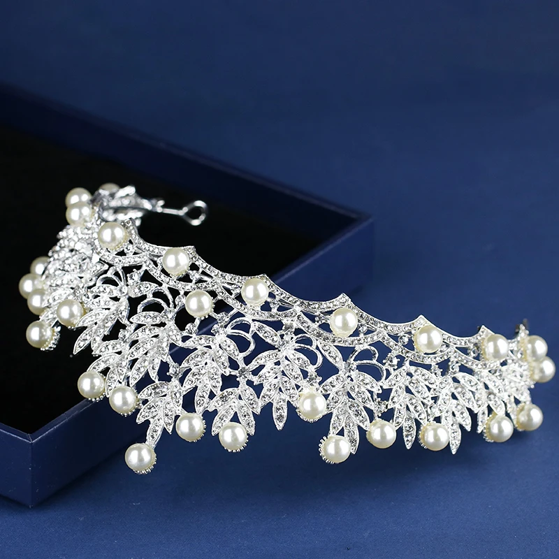AiliBride Роскошная тиара с искусственным жемчугом серебряного цвета Корона для