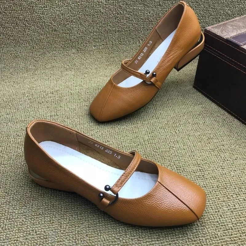 

Bandage low heels ladies summer boat shoes concise comfort leather flats womens dress flats Ballet shoes