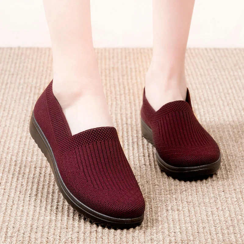 

Женские кроссовки без шнуровки, легкие дышащие, плоская подошва, повседневная прогулочная обувь, для улицы