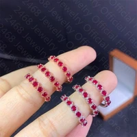 new natural ruby ring 925 silver womens ring simple and generous fashionable and versatile