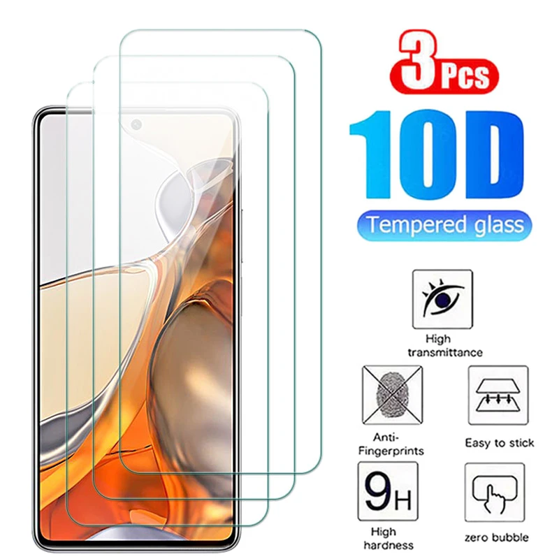 

3Pcs Mi 11T Pro Glass Screen Protector For Xiaomi 11 T Pro Protective Glass On Xiomi Xaomi 10T Lite 11 Light Mi11T Pro Glas Film