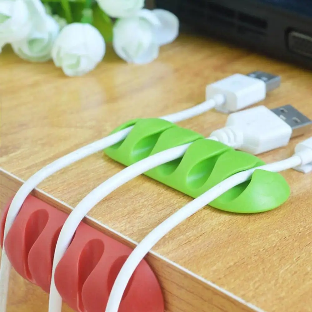

Cable Organizer Silicone USB Cable Winder Five-Hole Desktop Tidy Management Clips Cable Holder for Mouse Headphone Wire Organize
