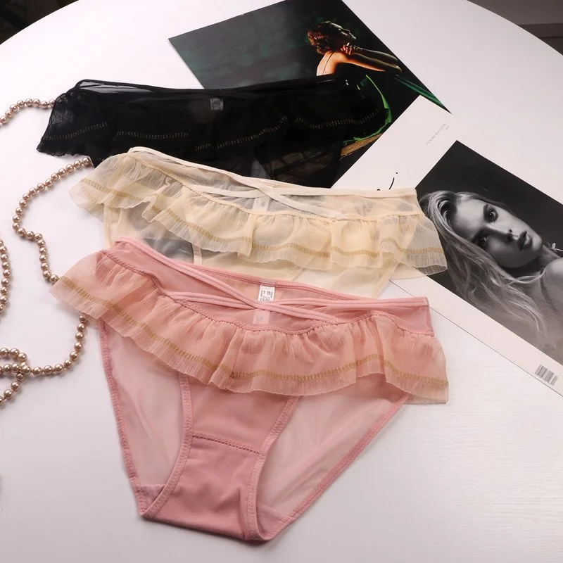 

Милое японское сексуальное кружевное нижнее белье для девушек сетчатые шорты из молочного шелка женские синие Волшебные искушающие свежие...