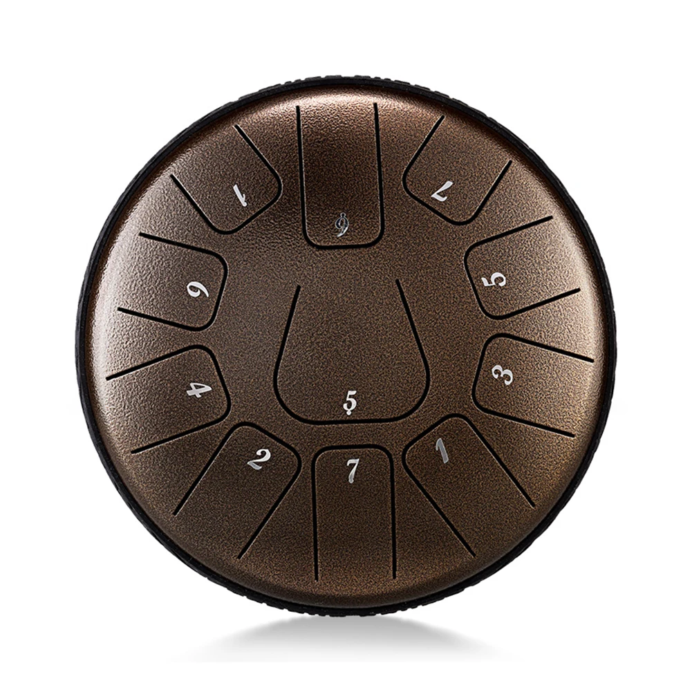 

6 inch 11-Tone Steel Tongue Drum Hand Pan Drums with Drumsticks Percussion Musical Instruments for Music Therapists Zazen