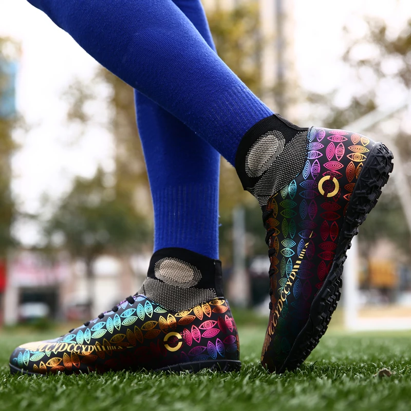 Открытый газон для мини-футбола Для мужчин длинный шип Футбол Сапоги футбольные