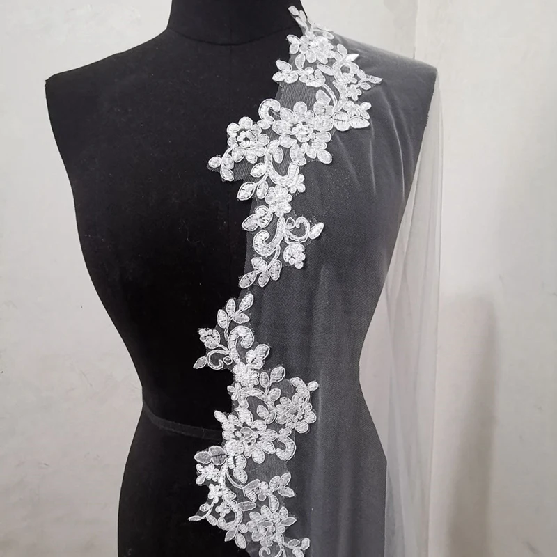 Белая свадебная вуаль 3 м длинная расческа кружевная Мантилья Соборная свадебные