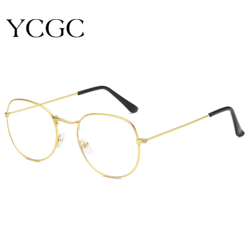 Винтажные круглые очки для чтения с прозрачными линзами, Модные Золотые круглые металлические очки в оправе, оптические очки для мужчин и ж...