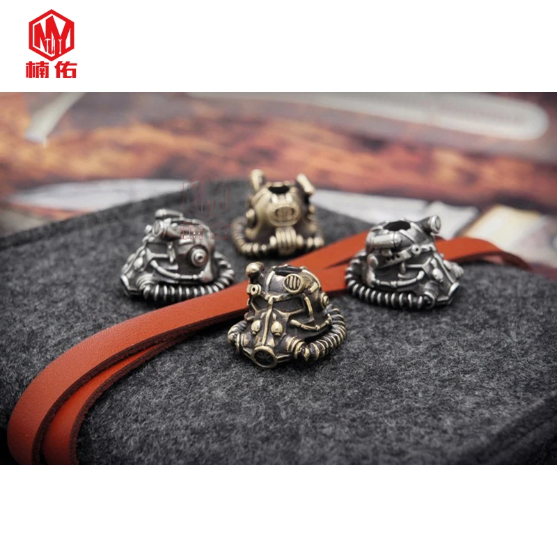 1 шт. инженер радиации Ретро латунные бусы EDC на веревочке нож бусины веревочный