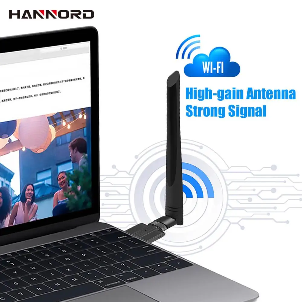 Wi Fi адаптер Hannord AC1200M двухдиапазонный беспроводной usb с поддержкой сети 2 4 ГГц