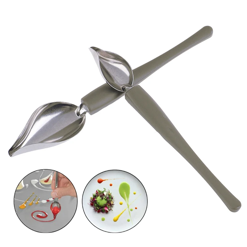 

Portable Mini Chef Decoration Pencil Anti-Slip Accessories Draw Tools Stainless Steel Sauce Painting Coffee Spoon Kitchen Home