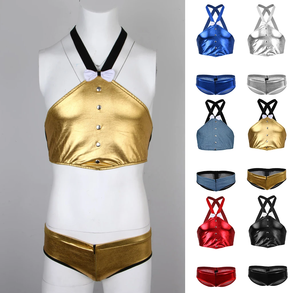 

Men's Sexy Lingerie Underwear Suit Halter Elastic Body Chest Strap Harness