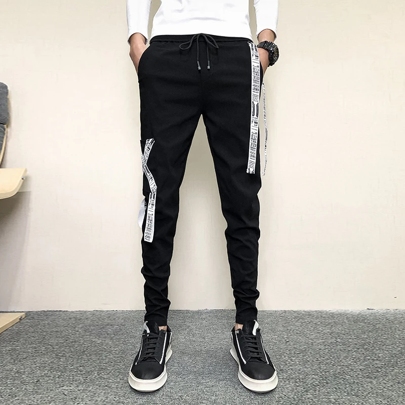 

Hot Sale Korean Men Harem Pants Hip Hop Simple All Match Spring New 2021 Slim Fit Casual Trousers Joggers Black 28-34