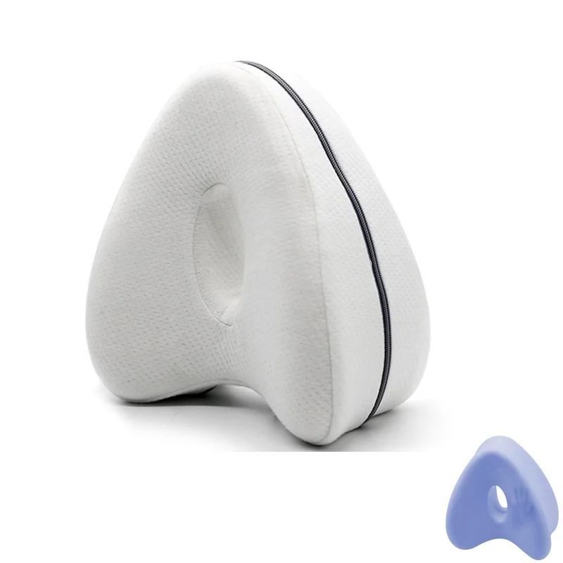 white blue foam Подушка для ног в форме сердца, медленный отскок, мягкая пена с эффектом памяти, для офиса, портативная, для хранения, защита для шейки матки, забота о здоровье, подушка для ног - Цвет: white blue foam