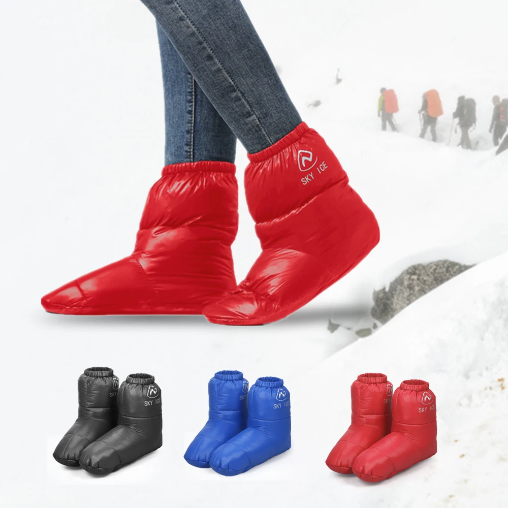 Зимние теплые тапочки на утином пуху ботинки носки домашняя Уличная обувь для