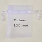 Логотип заказчика мешочек из белой органзы для ювелирных изделий упаковка подарочный чехол